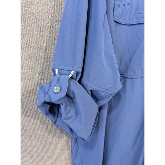 Columbia PFG Shirt Mens XXL Permit Omni Shade Woven Roll Tab Long Sleeve Vented - Picture 2 of 13